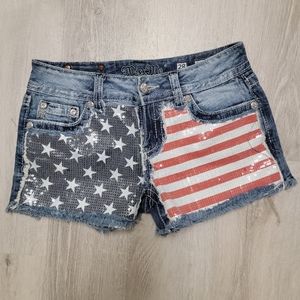 Miss me American flag shorts